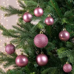 Decoris Kerstboomversieringen> Kerstballen - 42 St - Glas Tinten Mix - 5-6-7 Cm