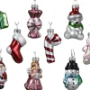 Decoris Kerstboomversieringen> Kersthangers Kerst Figuurtjes - 9X St - Glas -4 Cm -Kerstornamenten