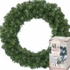 Decoris Kerstkransen> Kerstkrans - Groen - D35 Cm - Incl. Verlichting Helder Wit