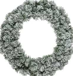 Decoris Kerstkransen></noscript> Kerstkrans - Groen Met Sneeuw - D35 Cm - Incl. Verlichting Gekleurd