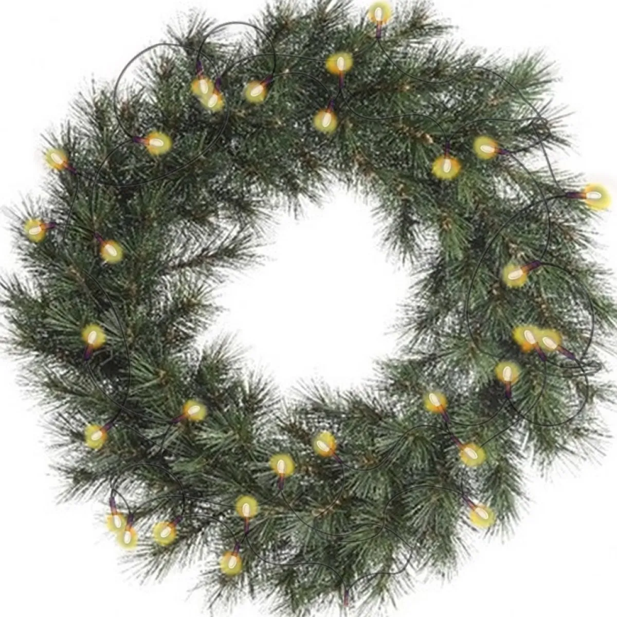 Decoris Kerstkransen> Kerstkrans - Malmo - D50 Cm - Incl. Verlichting Warm Wit