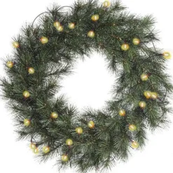 Decoris Kerstkransen> Kerstkrans - Malmo - D60 Cm - Incl. Verlichting Warm Wit