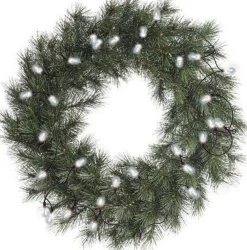 Decoris Kerstkransen></noscript> Kerstkrans - Malmo - D60 Cm - Incl. Verlichting Helder Wit