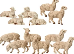 Decoris Kerststallen> Kerststal Schapen Beeldjes - 6X St - Wit - 12 Cm - Hout