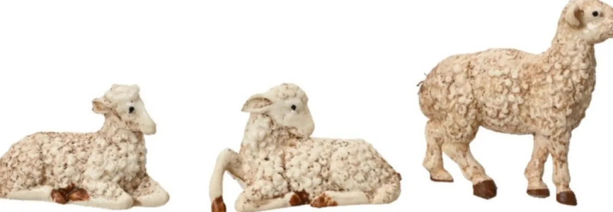 Decoris Kerststallen> Kerststal Schapen Beeldjes - 6X St - Wit - 12 Cm - Hout