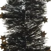Decoris Guirlandes> Lametta Guirlande Ster Glanzend D10Cm Zwart Dia10.00-L270.00Cm