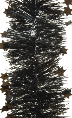 Decoris Guirlandes> Lametta Guirlande Ster Glanzend D10Cm Zwart Dia10.00-L270.00Cm