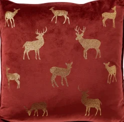 Merkloos Kerstkussens>Deer - Sierkussen 45X45 Cm Kerst Decoratie - Velvet