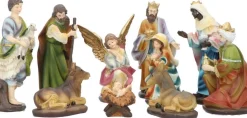 Merkloos Kerststallen></noscript>10-Delige Kerst Kribbe Figuren / Kerststal Set Polystone - 8 Tot 20 Cm
