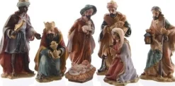 Merkloos Kerststallen>7-Delige Kerststal Figuren Beeldjes 9 Cm