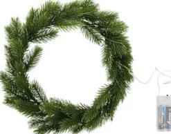 AYD Home Kerstkransen>Dennekrans Met Led Licht Sneeuw - Dennekrans Led - Dennekrans - Led Licht - Led - Kerstboom - Kerstkrans - Krans - Kersttakken - Takken - Kerst