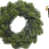 Merkloos Kerstkransen>Dennenkrans 50 Cm Met 106 Takken Kerstversiering Met Gouden Hanger - Kerstversiering/Kerstdecoratie Kransen
