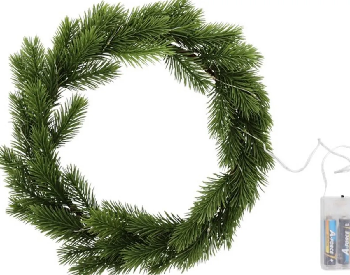 AYD Home Kerstkransen>Dennenkrans Met Led Licht - Kerstkrans - Kerstkrans - Kerstdecoratie - Kerst Versiering - Kerstboom - Kerst Krans Feestdagen - Feestdagen Krans - Kerst