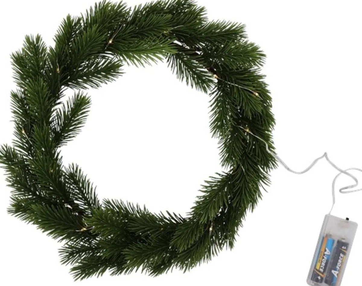 AYD Home Kerstkransen>Dennenkrans Met Led Licht - Kerstkrans - Kerstkrans - Kerstdecoratie - Kerst Versiering - Kerstboom - Kerst Krans Feestdagen - Feestdagen Krans - Kerst