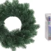 Merkloos Kerstkransen>Dennenkrans/Deurkrans 35 Cm Inclusief Gekleurde Kerstverlichting - Kerstkransen