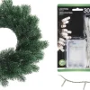 Merkloos Kerstkransen>Dennenkrans/Deurkrans 35 Cm Inclusief Warm Witte Kerstverlichting - Kerstkransen