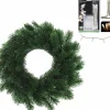 Merkloos Kerstkransen>Dennenkrans/Deurkrans 35 Cm Inclusief Warm Witte Kerstverlichting - Kerstkransen