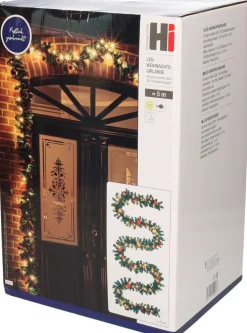 Merkloos Guirlandes>Dennenslinger/Dennen Guirlandes Met Kerstballen En Licht 500 Cm - Binnen / Buiten - Kerstslingers