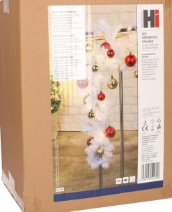 Merkloos Guirlandes>Dennenslinger/Dennen Guirlandes Wit Met Kerstballen En Licht 500 Cm - Binnen / Buiten - Kerstslingers