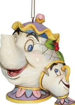Disney Traditions (Jim Shore) Kerstboomversieringen>Disney Traditions Ornament Kersthanger Mrs. Potts &Chip 6 Cm