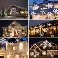 Dolami Led Sneeuwvlok Sfeer Projector - Vallende Sneeuw Prikspot Voor Binnen En Buiten - Veilige Kerstverlichting Outlet