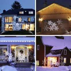 Dolami Led Sneeuwvlok Sfeer Projector - Vallende Sneeuw Prikspot Voor Binnen En Buiten - Veilige Kerstverlichting Outlet