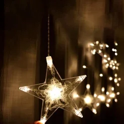 Dolami Sterrengordijn Kerstverlichting - 2,6 Meter 8 Lichteffecten - Voor Binnen En Buiten New