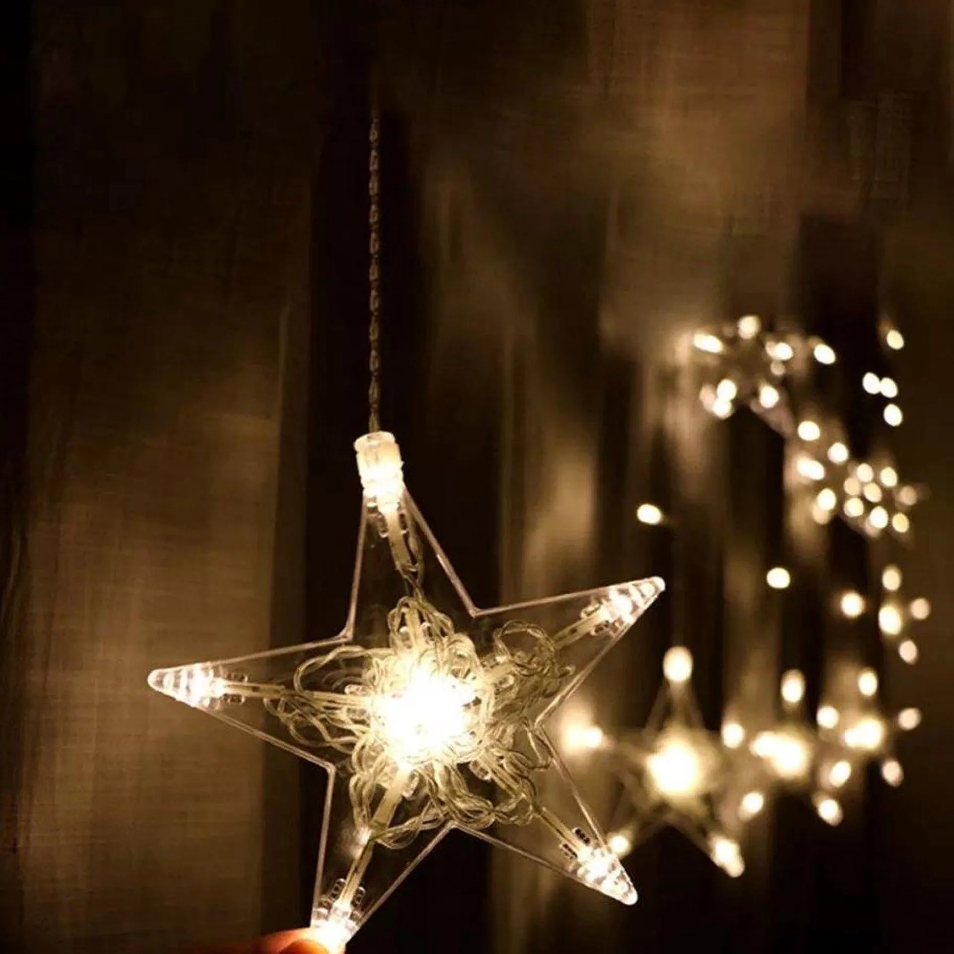 Dolami Sterrengordijn Kerstverlichting - 2,6 Meter 8 Lichteffecten - Voor Binnen En Buiten New