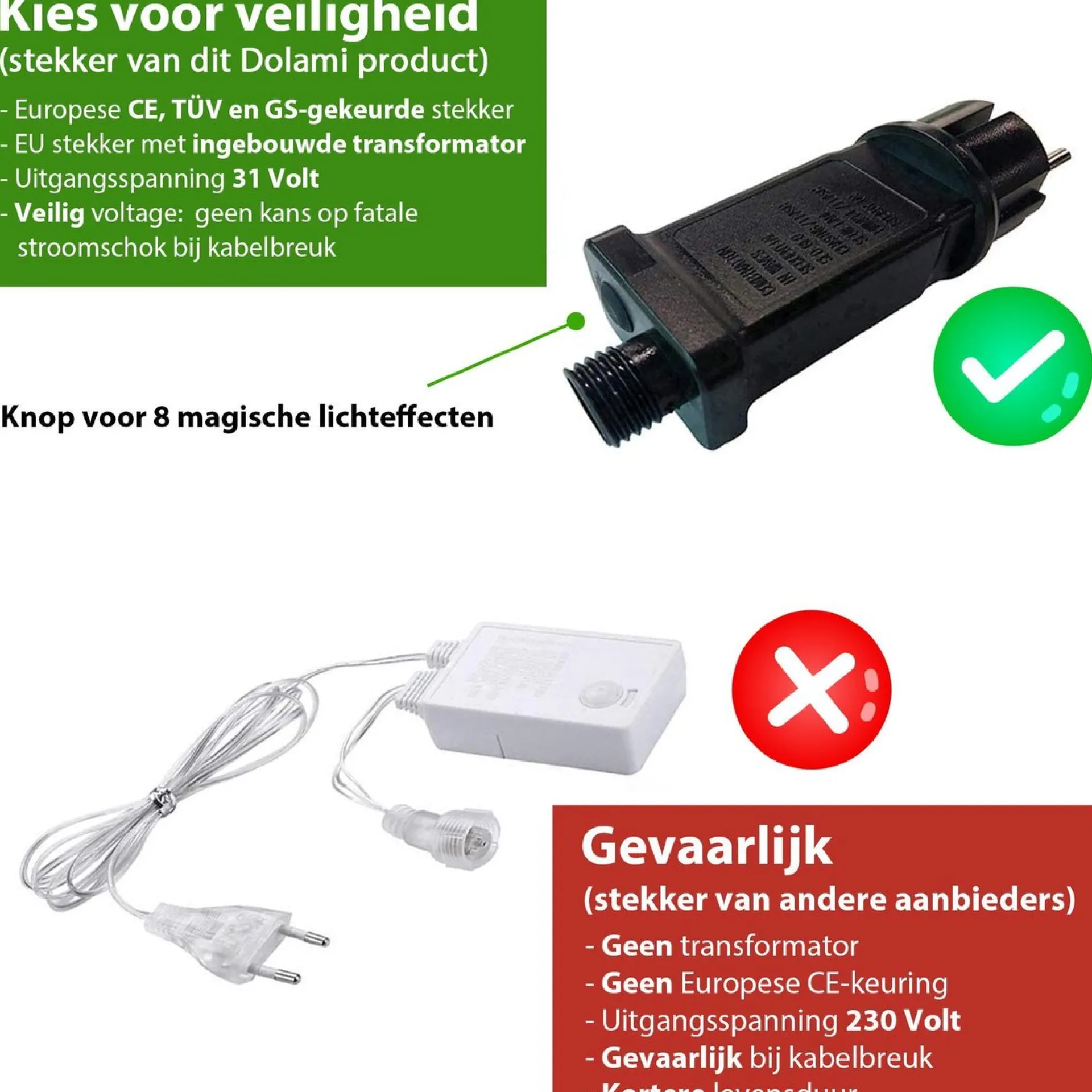 Dolami Sterrengordijn Kerstverlichting - 2,6 Meter 8 Lichteffecten - Voor Binnen En Buiten New