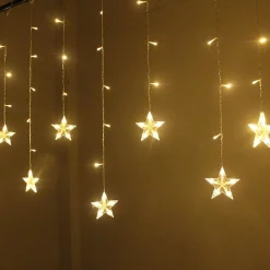 Dolami Sterrengordijn Kerstverlichting - 2,6 Meter 8 Lichteffecten - Voor Binnen En Buiten New