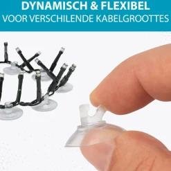 Dolami Kersthanger> Zuignapjes - 10 Stuks - Voor Ophangen Kerstverlichting, Lichtgordijn, Sterrengordijn, Sneeuwvlokgordijn, Sfeerverlichting En Kerstversiering - Handiger Dan Zuignap Met Haak - Voor Gladde Ondergrond