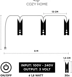 DOWO® - Soothe Lichtsnoer Binnen En Buiten - Lampjes Slinger - Fotoslingers - Lichtslinger - 6 Meter Led - 40 Lampen - Batterij – Sfeerverlichting – Waterdicht Discount