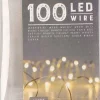 Merkloos Draadverlichting Lichtsnoer Met 100 Lampjes Warm Wit Op Batterij 1000 Cm - Lichtdraden/Lichtsnoeren - Kerstverlichting Online