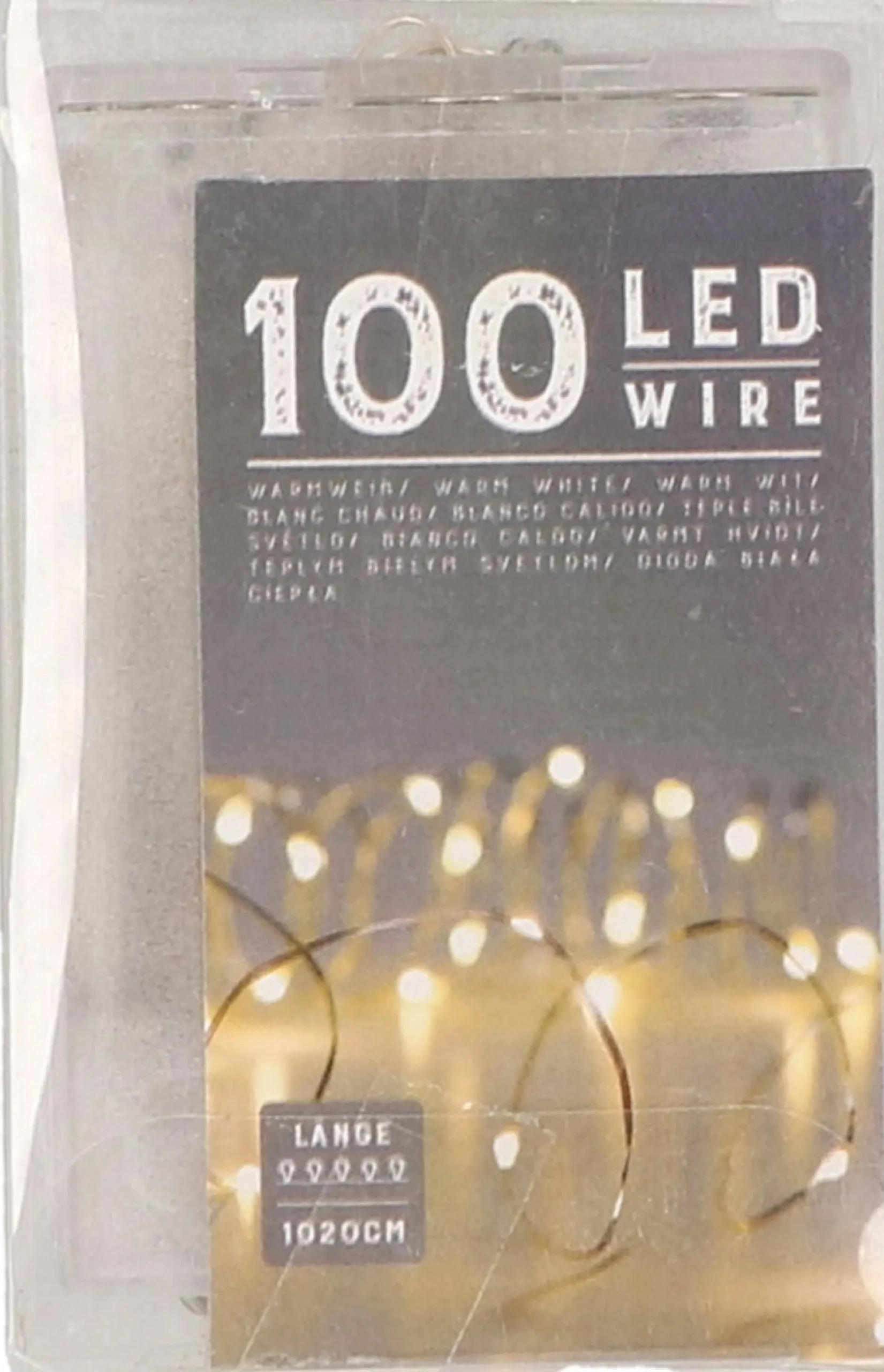 Merkloos Draadverlichting Lichtsnoer Met 100 Lampjes Warm Wit Op Batterij 1000 Cm - Lichtdraden/Lichtsnoeren - Kerstverlichting Online