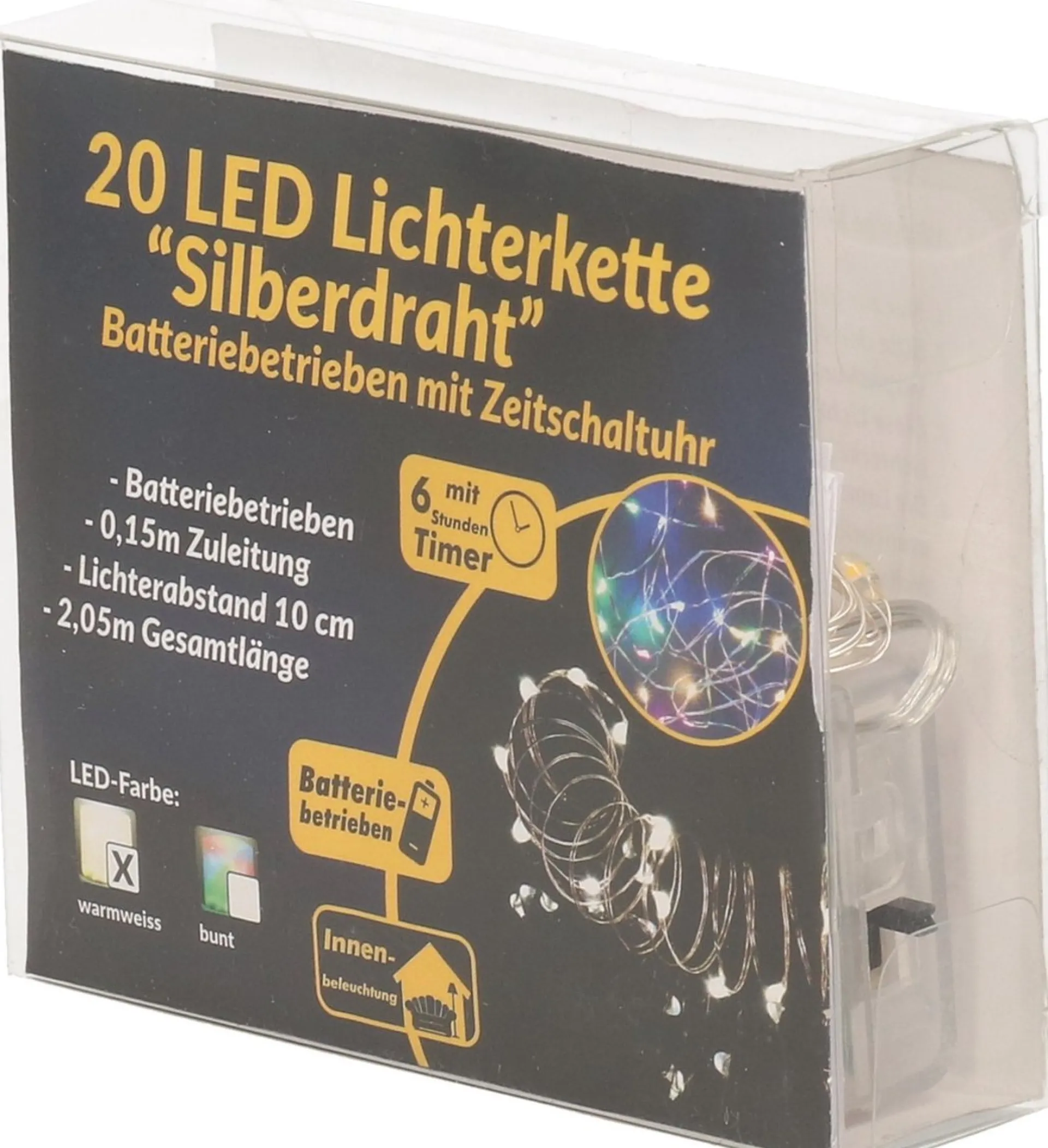 Merkloos Draadverlichting Zilver Met Warm Witte Led Lampjes 2 Meter Op Batterijen Met Timer - Kerstverlichting Lichtsnoeren Online