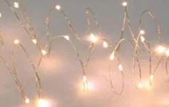 Merkloos Draadverlichting Zilver Met Warm Witte Led Lampjes 2 Meter Op Batterijen Met Timer - Kerstverlichting Lichtsnoeren Online