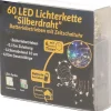 Merkloos Draadverlichting Zilver Met Gekleurde Led Lampjes 6 Meter Op Batterijen Met Timer - Kerstverlichting Lichtsnoeren Fashion