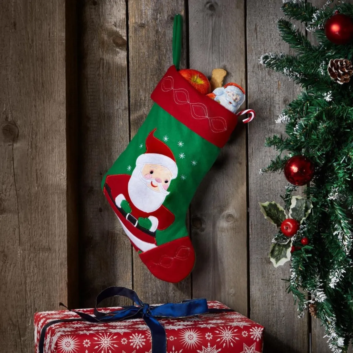 Tectake Kerstsokken>Dressforfun - Sint-Niklaaslaarzen Met Kerstmanmotief - Verkleedkleding Kostuum Halloween Verkleden Feestkleding Carnavalskleding Carnaval Feestkledij Partykleding - 303311