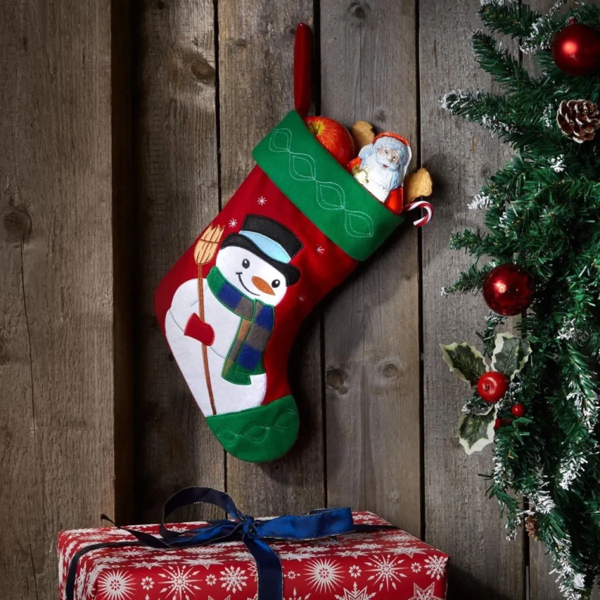 Tectake Kerstsokken>Dressforfun - Sint-Niklaaslaarzen Met Sneeuwmanmotief - Verkleedkleding Kostuum Halloween Verkleden Feestkleding Carnavalskleding Carnaval Feestkledij Partykleding - 303313