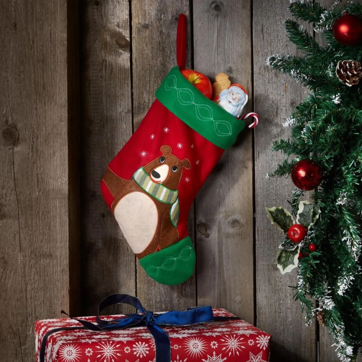 Tectake Kerstsokken>Dressforfun - Sint-Niklaaslaarzen Met Berenmotief - Verkleedkleding Kostuum Halloween Verkleden Feestkleding Carnavalskleding Carnaval Feestkledij Partykleding - 303314