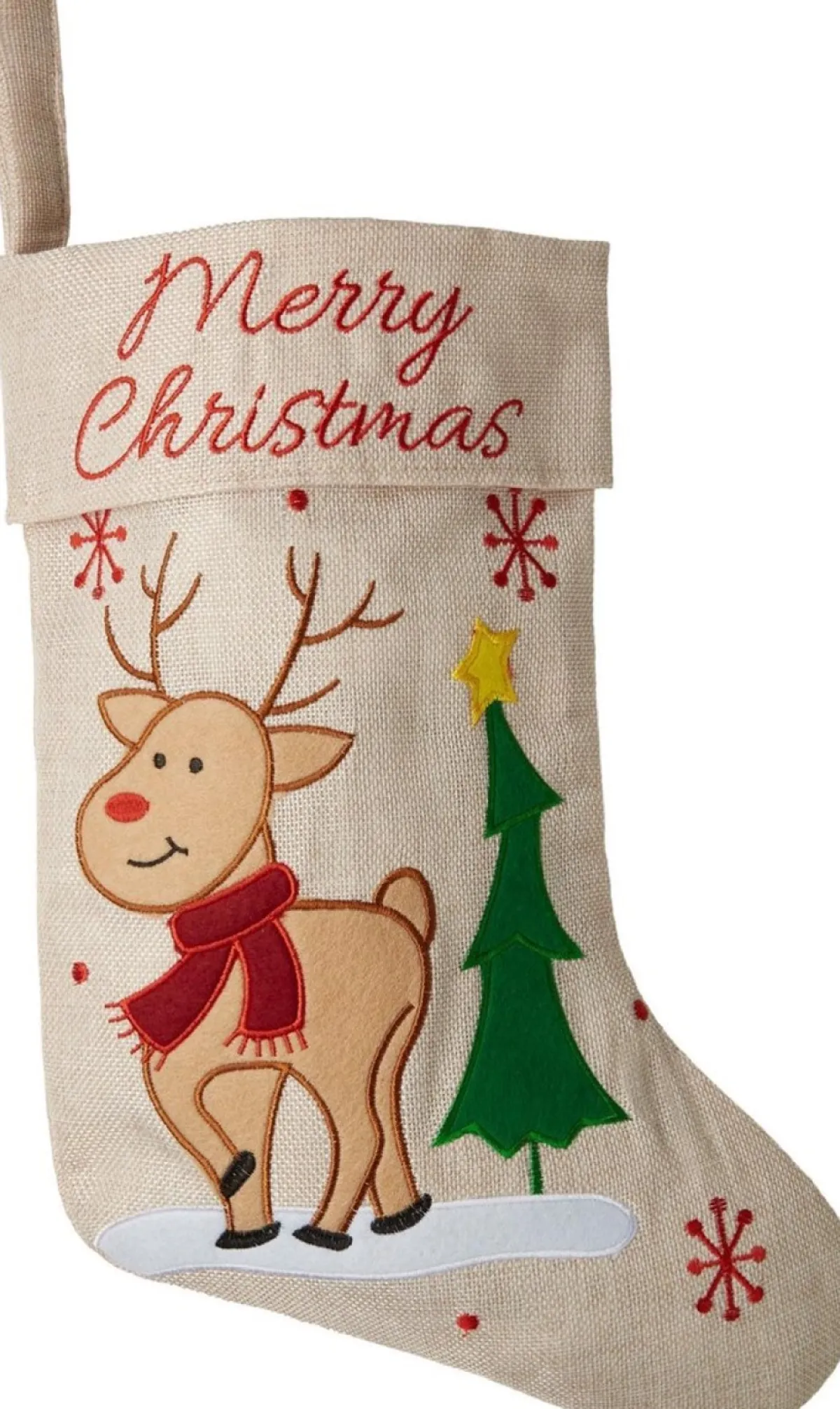 Tectake Kerstsokken>Dressforfun - Sint-Niklaaslaarzen In Jutelook Met Rendiermotief - Verkleedkleding Kostuum Halloween Verkleden Feestkleding Carnavalskleding Carnaval Feestkledij Partykleding - 303315