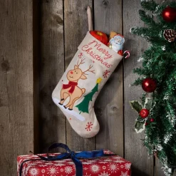 Tectake Kerstsokken>Dressforfun - Sint-Niklaaslaarzen In Jutelook Met Rendiermotief - Verkleedkleding Kostuum Halloween Verkleden Feestkleding Carnavalskleding Carnaval Feestkledij Partykleding - 303315