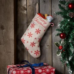 Tectake Kerstsokken>Dressforfun - Sint-Niklaaslaarzen In Jutelook Met Ijsbloemen - Verkleedkleding Kostuum Halloween Verkleden Feestkleding Carnavalskleding Carnaval Feestkledij Partykleding - 303318