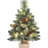 Edelspar Mini Kerstboom Met Led Verlichting En Sneeuw - Kunstkerstboom Met Verlichting En Decoratie - Kunstboom - Kerststukje Discount