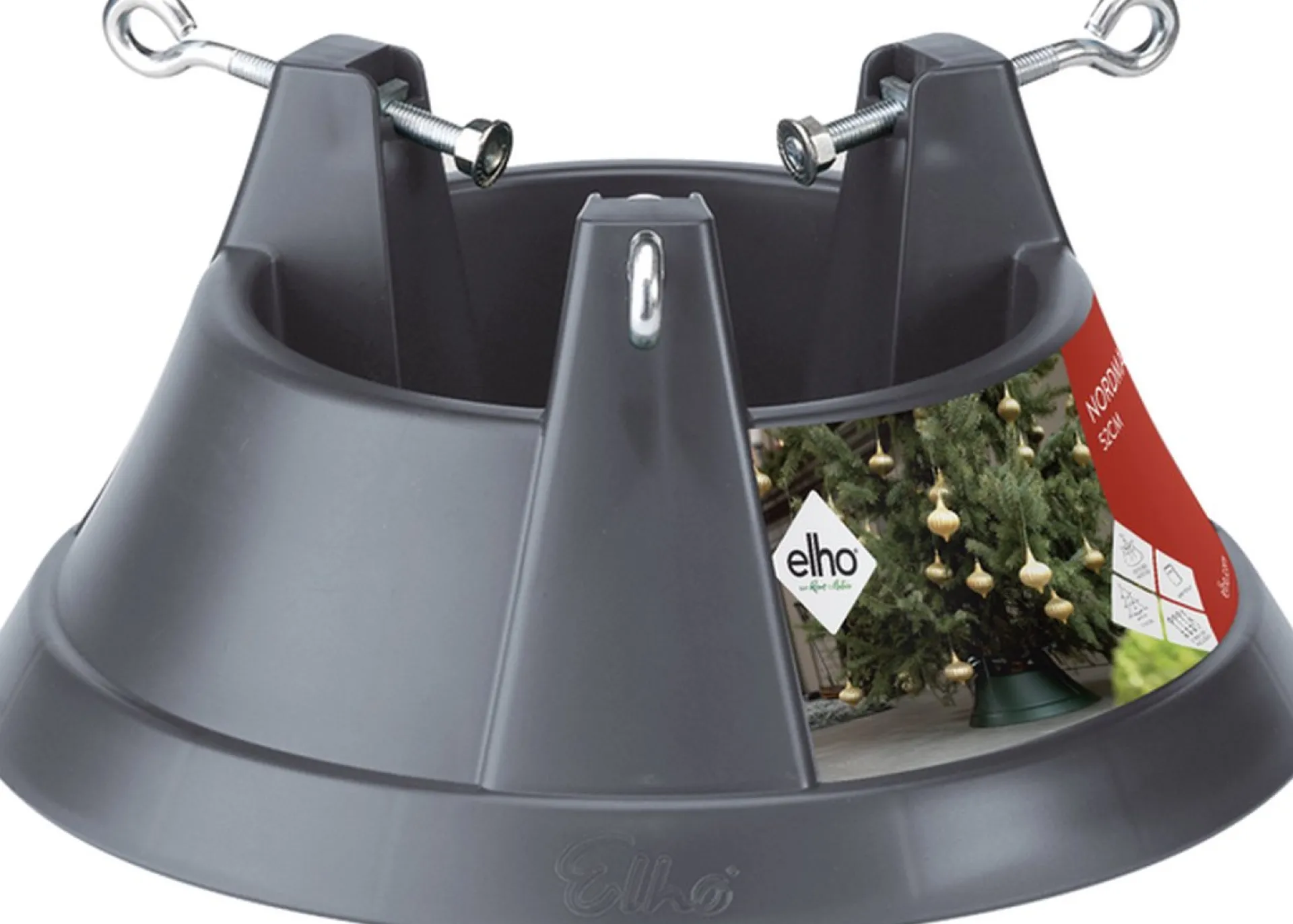 Elho Nordman 39 - Kerstboomstandaard Voor Binnen - O 39.2 X H 18.0 Cm - Zwart/Antraciet New