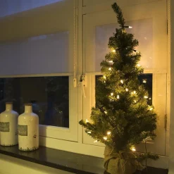 Merkloos Everlands Mini Kunstkerstboom - 90 Cm - Met Jute Zak En Verlichting New