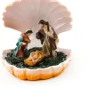 Merkloos Kerststallen>Exclusieve Kerstgroep / Kribbe In Openstaande Schelp 10,5 X 10 X 10,5 Cm Paben