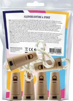 Merkloos Fairy Lights - Flesverlichting Kerst - Kerstverlichting - Flesverlichting Met Kurk - Led Verlichting - Moederdag Cadeau - Kerst - Kamer Decoratie Tieners - Partyverlichting - Bottle Light - Lichtsnoer - Multicolor - 6 Stuks - Incl. Batterijen Hot