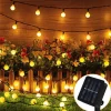 Bantach Fancylifestyle® Lichtsnoer Buiten - Zonne Energie - Cotton Ball Lights - Lichtslinger 10 Meter, 100 Led Lichtjes – Sfeerverlichting – Tuinverlichting New