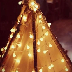 Bantach Fancylifestyle® Lichtsnoer Buiten - Zonne Energie - Cotton Ball Lights - Lichtslinger 10 Meter, 100 Led Lichtjes – Sfeerverlichting – Tuinverlichting New